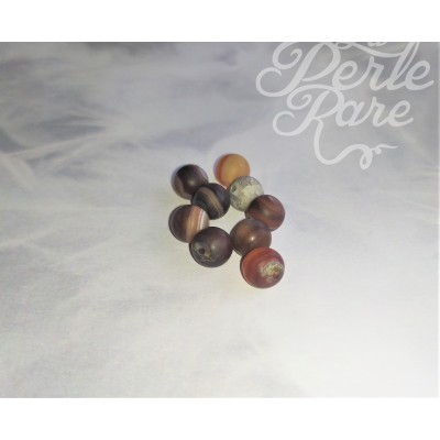 Ronde 8 - Agate à bandes naturelles teintées (10pces)